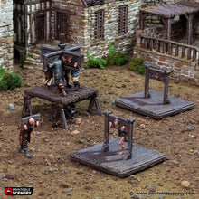 Load image into Gallery viewer, Medieval Stocks and Pillory - King and Country - Printable Scenery Wargaming D&amp;D DnD 28mm 32mm 40mm 54mm