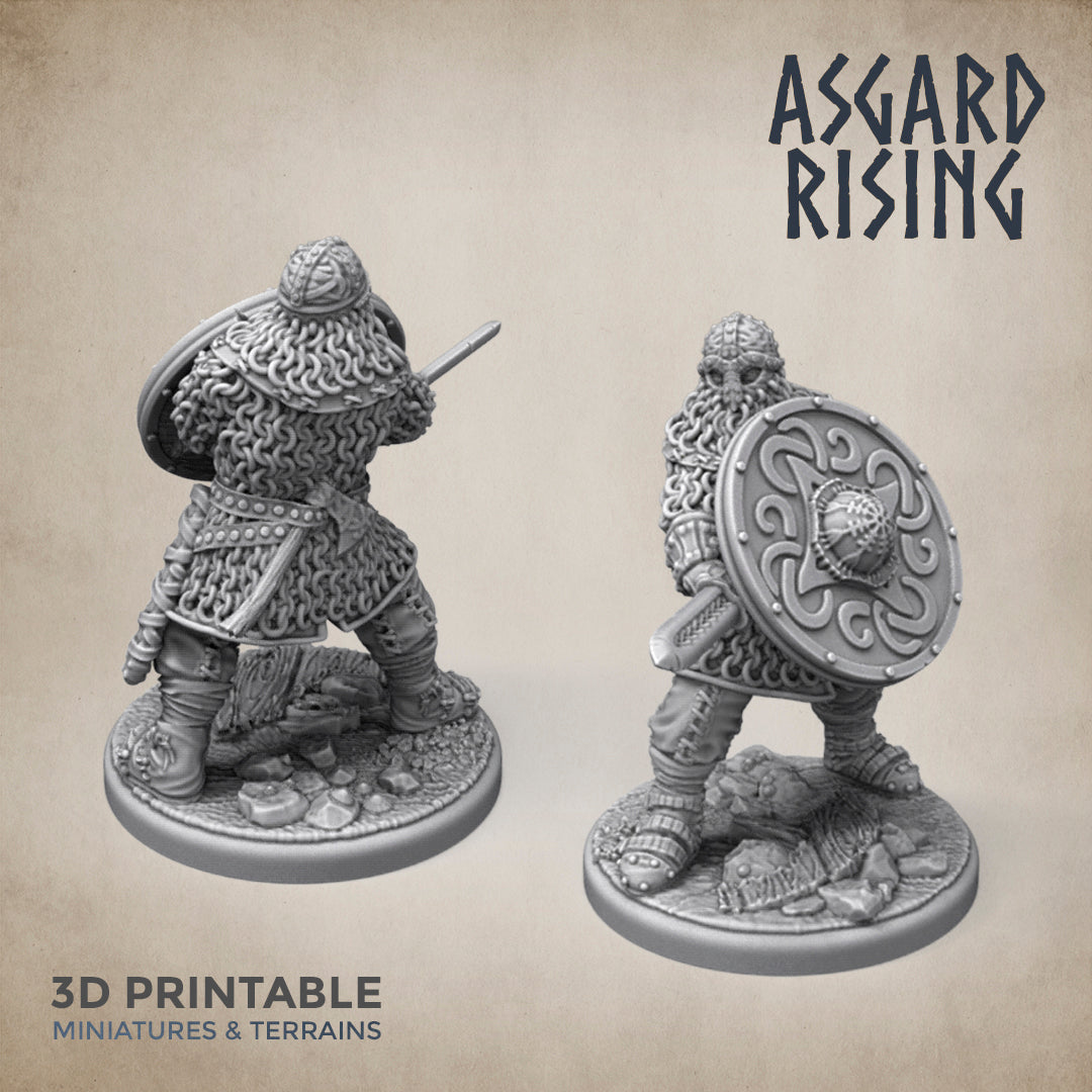 Midgard Shieldmen Vikings Warband Set - Asgard Rising Miniatures - War ...