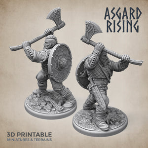 Midgard Shieldmen Vikings Warband Set  - Asgard Rising Miniatures - Wargaming D&D DnD