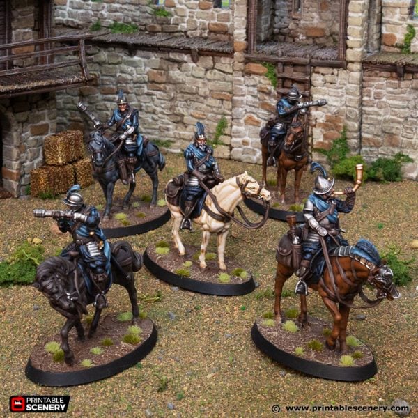 Mounted Fusiliers - King and Country - Printable Scenery Wargaming D&D DnD 28mm 32mm 40mm 54mm