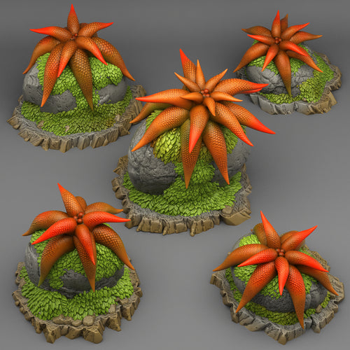 Mysterious Starfish Flowers - Fantastic Plants and Rocks Vol. 3 - Print Your Monsters - Wargaming D&D DnD