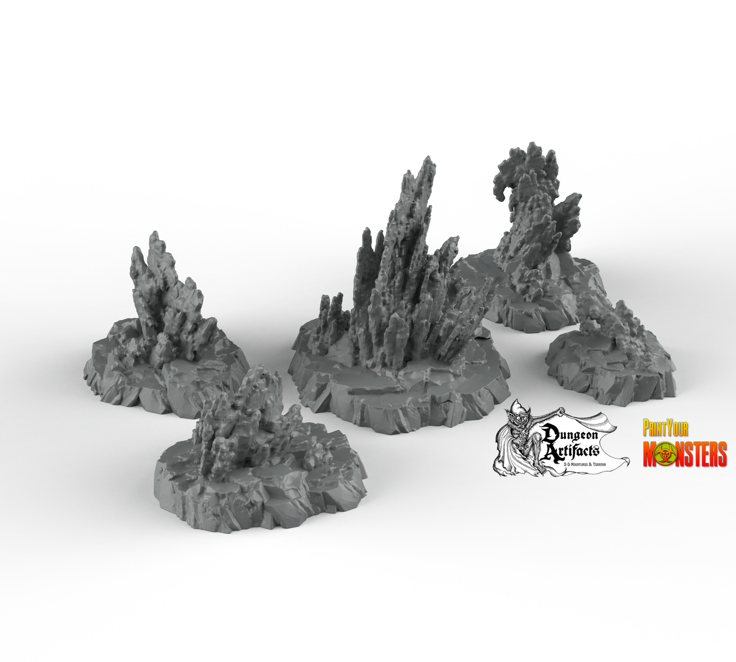 Neptunian Rocks - Fantastic Plants and Rocks Vol. 2 - Print Your Monsters - Wargaming D&D DnD