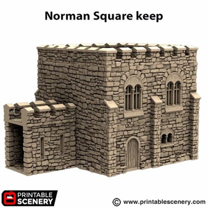 Norman Square Keep - King and Country - Printable Scenery Terrain Wargaming D&D DnD 10mm 15mm 20mm 25mm 28mm 32mm 40mm 54mm Painted options