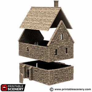 Norman Stone Manor - King and Country - Printable Scenery Terrain Wargaming D&D DnD 10mm 15mm 20mm 25mm 28mm 32mm 40mm 54mm Painted options