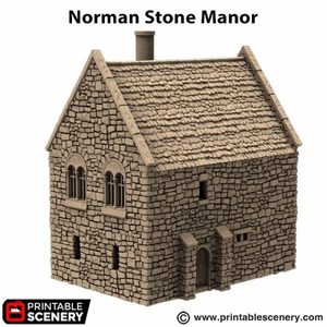 Norman Stone Manor - King and Country - Printable Scenery Terrain Wargaming D&D DnD 10mm 15mm 20mm 25mm 28mm 32mm 40mm 54mm Painted options