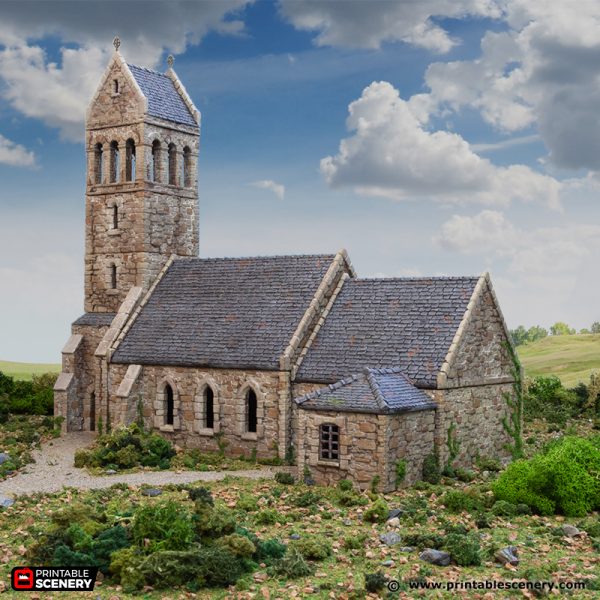 Norman Church - King and Country - Printable Scenery Terrain Wargaming D&D DnD 10mm 15mm 20mm 25mm 28mm 32mm 40mm 54mm Painted options