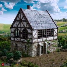 Load image into Gallery viewer, Wattle and Daub Stone Manor - King and Country - Printable Scenery Terrain Wargaming D&amp;D DnD 10mm 15mm 20mm 25mm 28mm 32mm 40mm 54mm Painted options