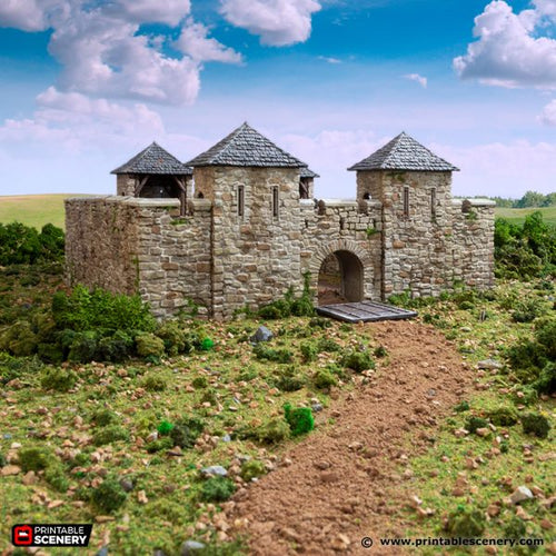 Norman Stone Fort Walls - King and Country - Printable Scenery Terrain Wargaming D&D DnD 10mm 15mm 20mm 25mm 28mm 32mm 40mm 54mm Painted options