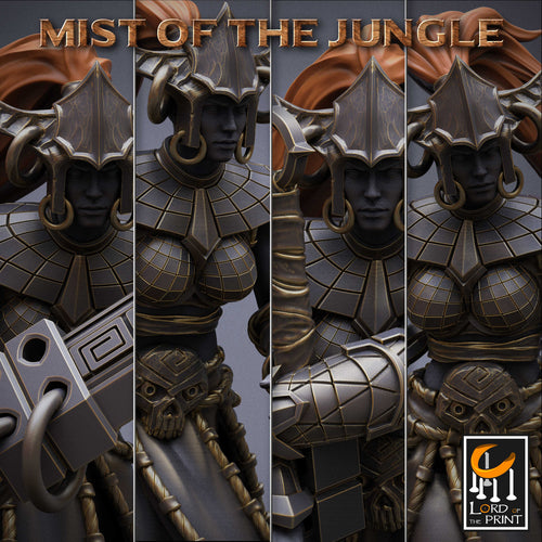 Amazon Heavy Soldier Great Sword Squadron - Mist of the Jungle - Lord of the Print - Wargaming D&D DnD