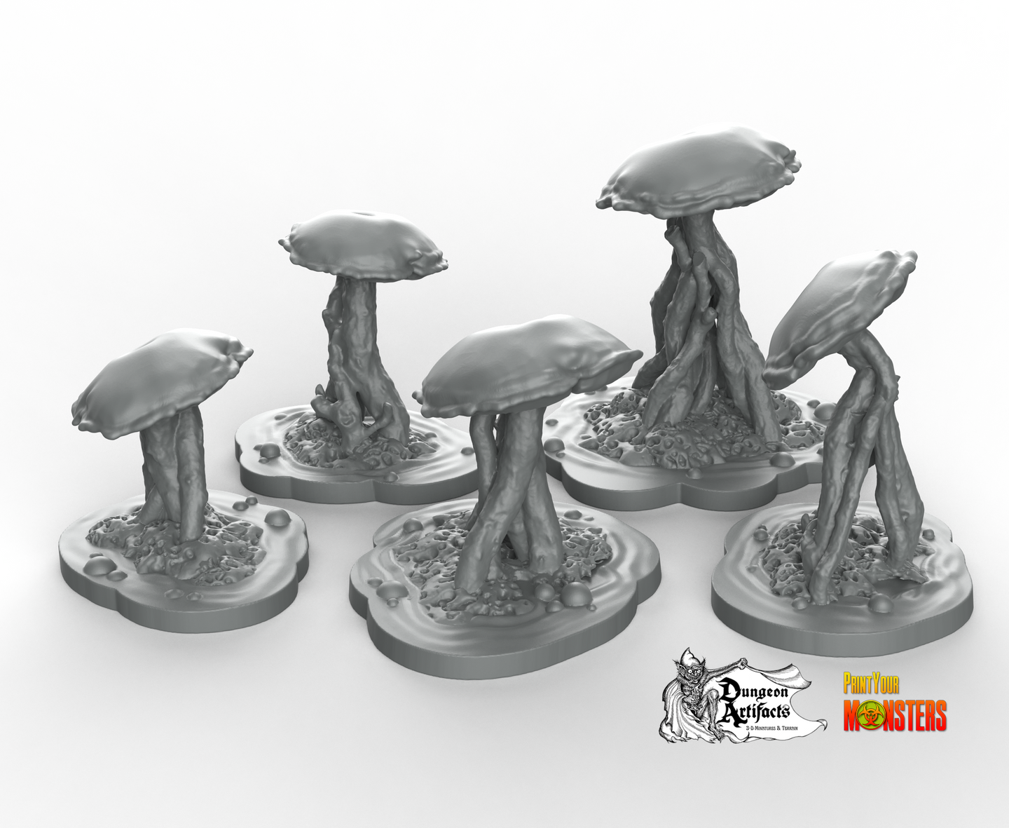 Poisonous Swamp Mushrooms - Fantastic Plants and Rocks Vol. 2 - Print Your Monsters - Wargaming D&D DnD