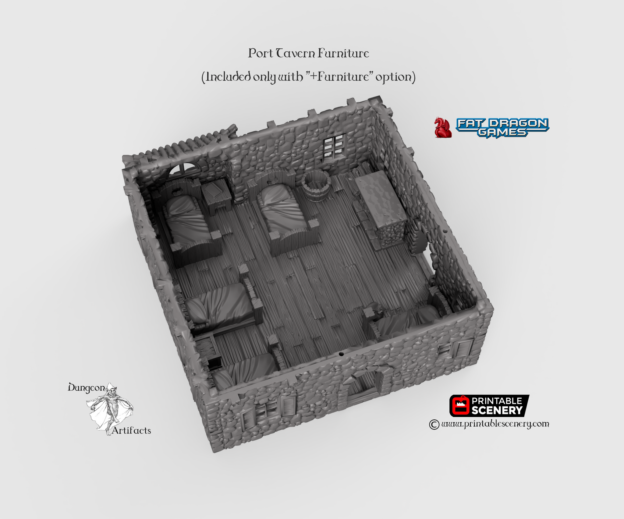 Removable Roof Terrain Port Tavern 3D Printed RPG Terrain – 28mm Scale ...