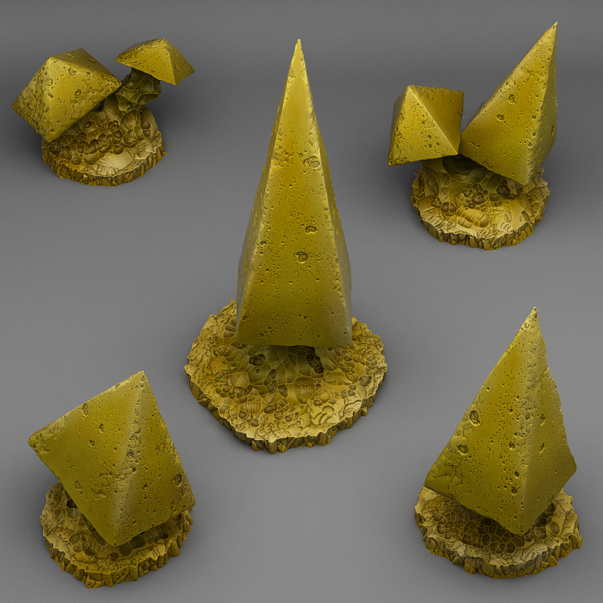 Pyramid Mushrooms - Fantastic Plants and Rocks Vol. 3 - Print Your Monsters - Wargaming D&D DnD