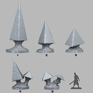 Pyramid Mushrooms - Fantastic Plants and Rocks Vol. 3 - Print Your Monsters - Wargaming D&D DnD