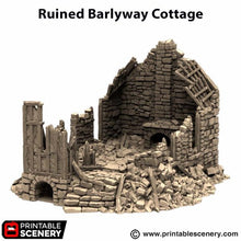 Load image into Gallery viewer, Ruined Barlyway Cottage - King and Country - Printable Scenery Terrain Wargaming D&amp;D DnD 10mm 15mm 20mm 25mm 28mm 32mm 40mm 54mm Painted options