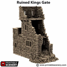 Load image into Gallery viewer, Ruined King&#39;s Gate - King and Country - Printable Scenery Terrain Wargaming D&amp;D DnD 10mm 15mm 20mm 25mm 28mm 32mm 40mm 54mm Painted options