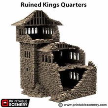 Load image into Gallery viewer, Ruined Kings Quarters - King and Country - Printable Scenery Terrain Wargaming D&amp;Ruined Kings QuartersD DnD 10mm 15mm 20mm 25mm 28mm 32mm 40mm 54mm