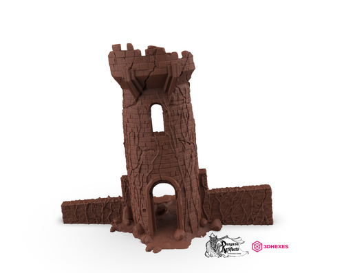 Ruined Swamp Tower - 3DHexes Wargaming Terrain D&D DnD