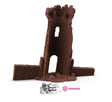 Load image into Gallery viewer, Ruined Swamp Tower - 3DHexes Wargaming Terrain D&amp;D DnD