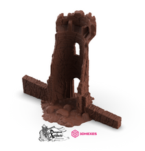 Load image into Gallery viewer, Ruined Swamp Tower - 3DHexes Wargaming Terrain D&amp;D DnD