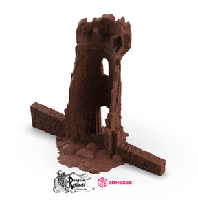 Ruined Swamp Tower - 3DHexes Wargaming Terrain D&D DnD
