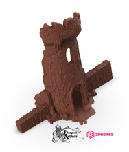 Load image into Gallery viewer, Ruined Swamp Tower - 3DHexes Wargaming Terrain D&amp;D DnD