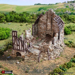Ruined Barlyway Cottage - King and Country - Printable Scenery Terrain Wargaming D&D DnD 10mm 15mm 20mm 25mm 28mm 32mm 40mm 54mm Painted options