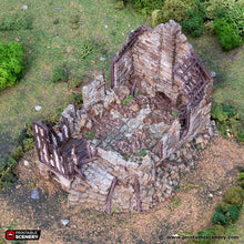 Load image into Gallery viewer, Ruined Barlyway Cottage - King and Country - Printable Scenery Terrain Wargaming D&amp;D DnD 10mm 15mm 20mm 25mm 28mm 32mm 40mm 54mm Painted options