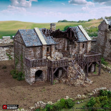 Load image into Gallery viewer, Ruined Black Rock Barracks - King and Country - Printable Scenery Terrain Wargaming D&amp;D DnD 10mm 15mm 20mm 25mm 28mm 32mm 40mm 54mm