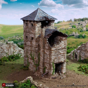 Ruined Black Rock Keep - King and Country - Printable Scenery Terrain Wargaming D&D DnD 10mm 15mm 20mm 25mm 28mm 32mm 40mm 54mm