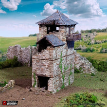 Load image into Gallery viewer, Ruined Black Rock Keep - King and Country - Printable Scenery Terrain Wargaming D&amp;D DnD 10mm 15mm 20mm 25mm 28mm 32mm 40mm 54mm