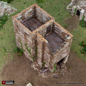 Ruined Black Rock Keep - King and Country - Printable Scenery Terrain Wargaming D&D DnD 10mm 15mm 20mm 25mm 28mm 32mm 40mm 54mm