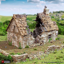 Load image into Gallery viewer, Ruined Country Manor - King and Country - Printable Scenery Terrain Wargaming D&amp;D DnD 10mm 15mm 20mm 25mm 28mm 32mm 40mm 54mm Painted options