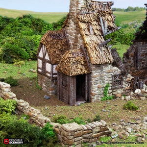 Ruined Country Manor - King and Country - Printable Scenery Terrain Wargaming D&D DnD 10mm 15mm 20mm 25mm 28mm 32mm 40mm 54mm Painted options