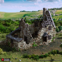 Load image into Gallery viewer, Ruined Crow Cottage - King and Country - Printable Scenery Terrain Wargaming D&amp;D DnD 10mm 15mm 20mm 25mm 28mm 32mm 40mm 54mm Painted options