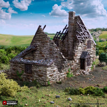 Load image into Gallery viewer, Ruined Crow Cottage - King and Country - Printable Scenery Terrain Wargaming D&amp;D DnD 10mm 15mm 20mm 25mm 28mm 32mm 40mm 54mm Painted options