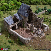Load image into Gallery viewer, Ruined Pig Farm - King and Country - Printable Scenery Terrain Wargaming D&amp;D DnD 10mm 15mm 20mm 25mm 28mm 32mm 40mm 54mm Painted options