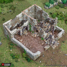 Load image into Gallery viewer, Ruined Pig Farm - King and Country - Printable Scenery Terrain Wargaming D&amp;D DnD 10mm 15mm 20mm 25mm 28mm 32mm 40mm 54mm Painted options