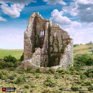 Ruined Norman Stone Fort - King and Country - Printable Scenery Terrain Wargaming D&D DnD 10mm 15mm 20mm 25mm 28mm 32mm 40mm 54mm Painted options