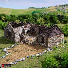 Load image into Gallery viewer, Ruined Highland Stone Barn - King and Country - Printable Scenery Terrain Wargaming D&amp;D DnD 10mm 15mm 20mm 25mm 28mm 32mm 40mm 54mm Painted options