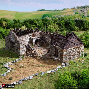 Ruined Highland Stone Barn - King and Country - Printable Scenery Terrain Wargaming D&D DnD 10mm 15mm 20mm 25mm 28mm 32mm 40mm 54mm Painted options