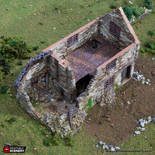 Load image into Gallery viewer, Ruined Hollyhock Cottage - King and Country - Printable Scenery Terrain Wargaming D&amp;D DnD 10mm 15mm 20mm 25mm 28mm 32mm 40mm 54mm Painted options