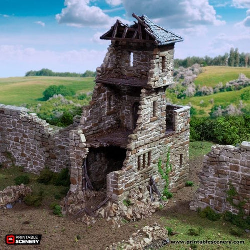Ruined King's Gate - King and Country - Printable Scenery Terrain Wargaming D&D DnD 10mm 15mm 20mm 25mm 28mm 32mm 40mm 54mm Painted options