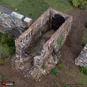 Ruined King's Gate - King and Country - Printable Scenery Terrain Wargaming D&D DnD 10mm 15mm 20mm 25mm 28mm 32mm 40mm 54mm Painted options