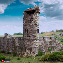 Load image into Gallery viewer, Ruined King&#39;s Round Tower - King and Country - Printable Scenery Terrain Wargaming D&amp;D DnD 10mm 15mm 20mm 25mm 28mm 32mm 40mm 54mm Painted options
