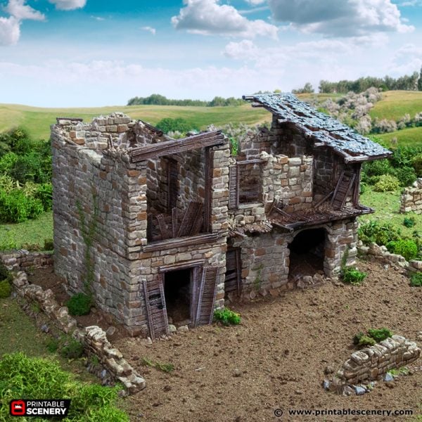 Ruined King Stables - King and Country - Printable Scenery Terrain Wargaming D&D DnD 10mm 15mm 20mm 25mm 28mm 32mm 40mm 54mm Painted options
