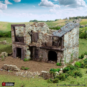 Ruined King Stables - King and Country - Printable Scenery Terrain Wargaming D&D DnD 10mm 15mm 20mm 25mm 28mm 32mm 40mm 54mm Painted options
