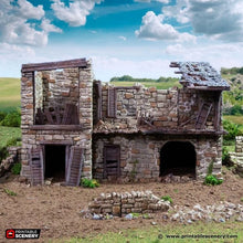 Load image into Gallery viewer, Ruined King Stables - King and Country - Printable Scenery Terrain Wargaming D&amp;D DnD 10mm 15mm 20mm 25mm 28mm 32mm 40mm 54mm Painted options