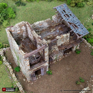 Ruined King Stables - King and Country - Printable Scenery Terrain Wargaming D&D DnD 10mm 15mm 20mm 25mm 28mm 32mm 40mm 54mm Painted options