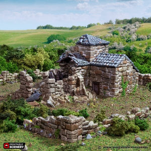 Ruined French Mausoleum - King and Country - Printable Scenery Terrain Wargaming D&D DnD 10mm 15mm 20mm 25mm 28mm 32mm 40mm 54mm Painted options