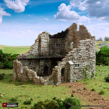 Load image into Gallery viewer, Ruined Norman Stone Manor - King and Country - Printable Scenery Terrain Wargaming D&amp;D DnD 10mm 15mm 20mm 25mm 28mm 32mm 40mm 54mm Painted options